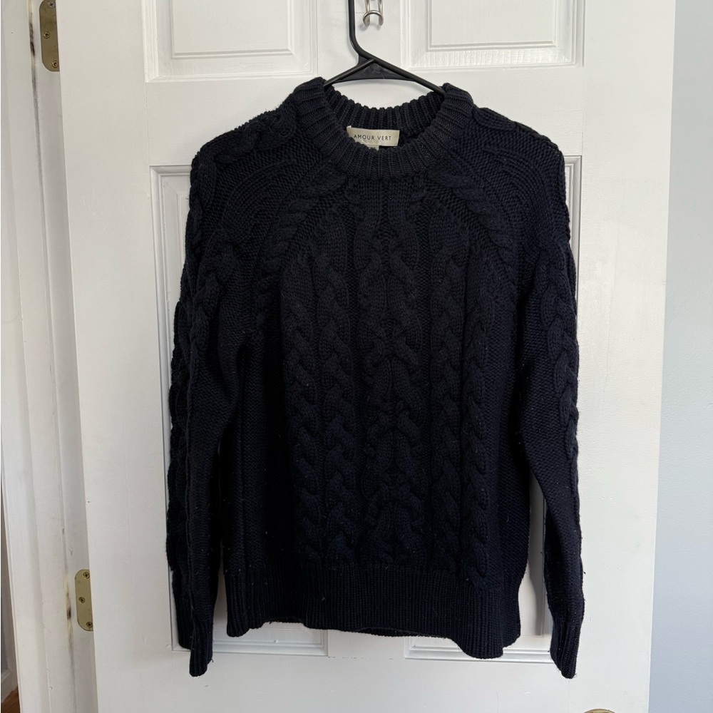 Navy Cable Knit Sweater